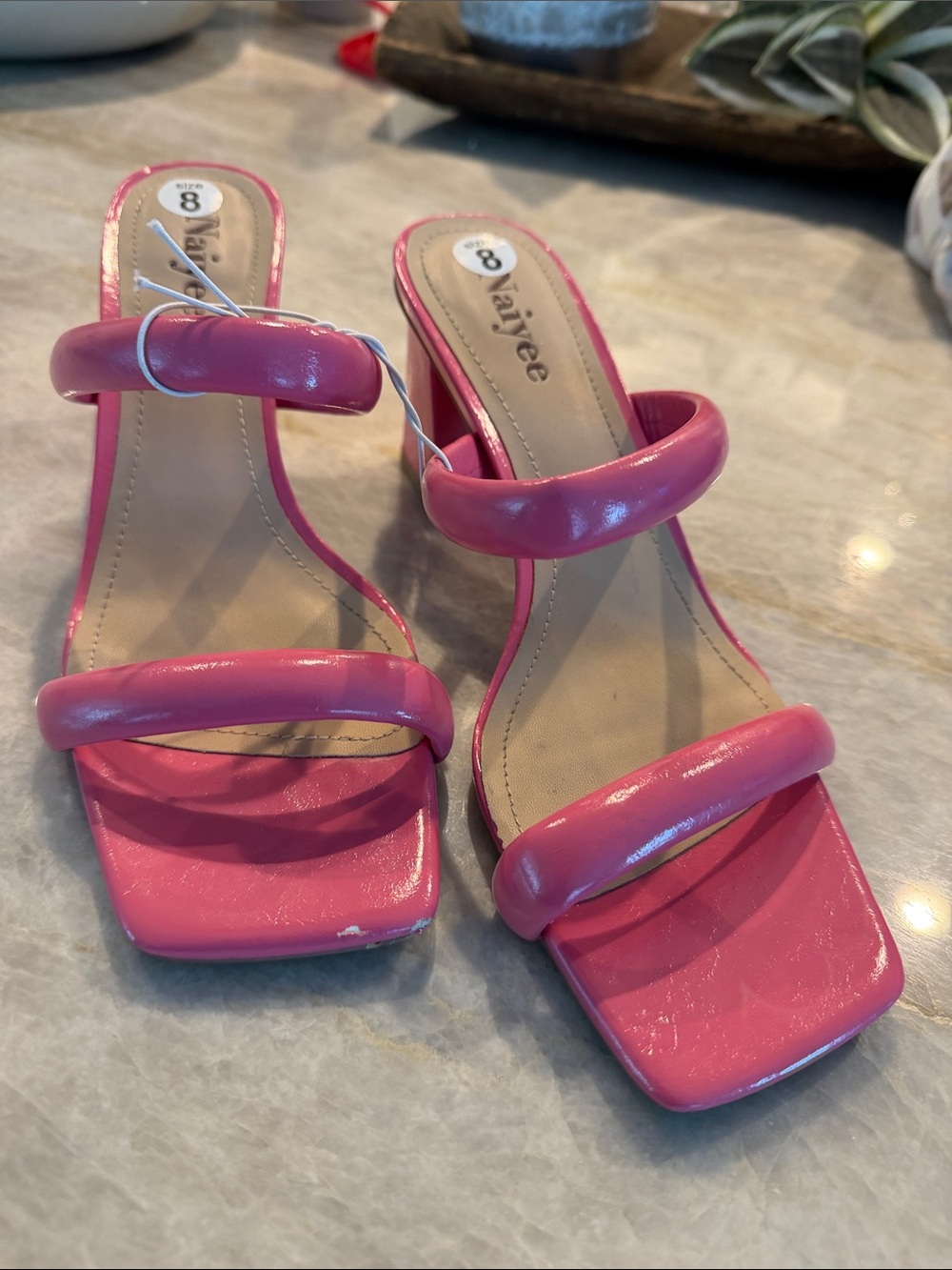 Matter‎ Pink Strappy Block Heel Sandals!